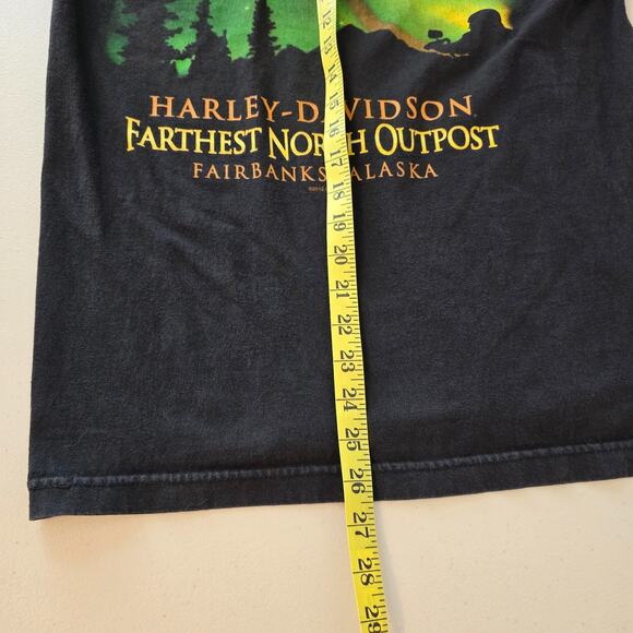 Harley Davidson Fairbanks Alaska 2012 T-Shirt Men's M Black Multi-Color Graphics - Picture 9 of 14